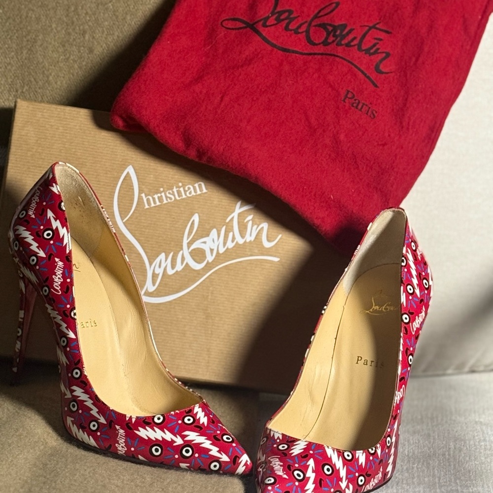 Christian Louboutin Red Patterned Women's Heels